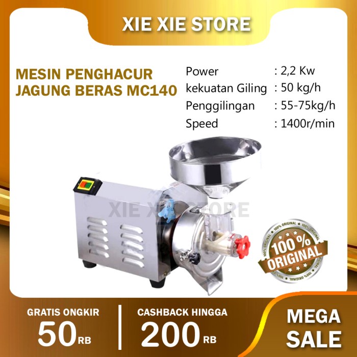 

Mesin Bubuk - Tepung Penepung Biji Kacang Kopi Beras Lada Mc140 2200W