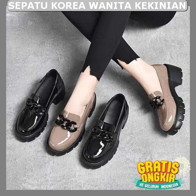 Sepatu Docmart Wanita Korean Style Swpatu Cewe Boots Murah Elegant Sepatu Remaja Perempuan Kekinian 