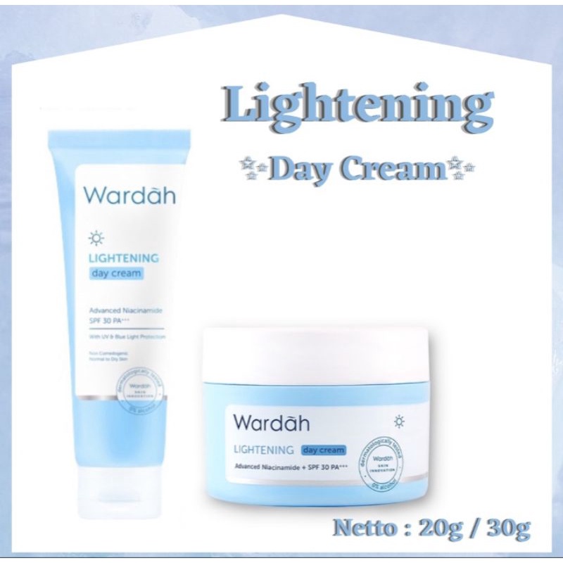 Wardah Lightening Day Cream / Wardah Lightening Day Gel / krim siang Wardah