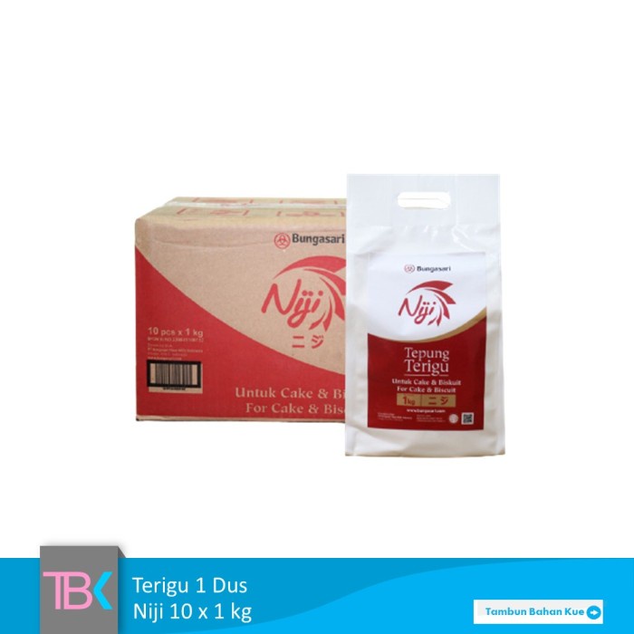 

tepung terigu premium niji 1kg x 10 / 1 dus
