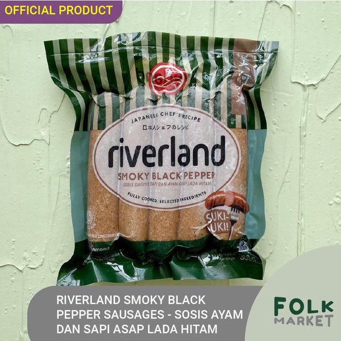 

~^~^~^] RIVERLAND Smoky Black Pepper Sausages - Sosis Daging Asap Lada Hitam