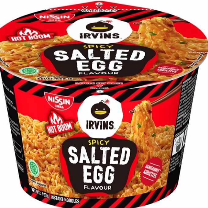 

Nissin X Irvins Spicy Salted Egg Instant Noodle Bowl Hot Boom