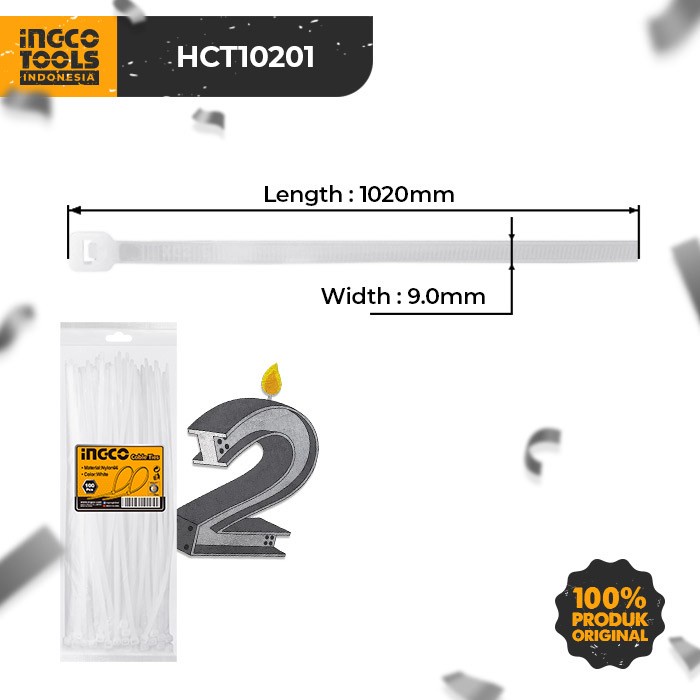 

Terbaru 100Pcs Cable Ties (100Cm Putih) Ingco Hct10201 Kabel Tis Tie Nylon 66 Promo Terlaris
