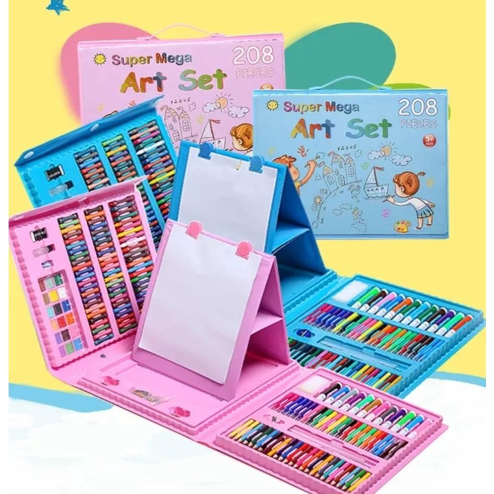 

Terlaris Crayon 1 Set Isi 208pcs Alat Menggambar Stationery Paints Kids Children Painting Drawing Tools Set with Colored Pencil-Krayon Mewarnai Anak Viral Art Set 150pcs Melukis Anak-anak Spidol Crayon Cat Air Pensil Warna Lengkap COD