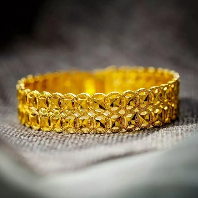 Gelang Rantai Copper Alloy Gold Gelang Pria/Wanita Model Koin Emas Berkualitas