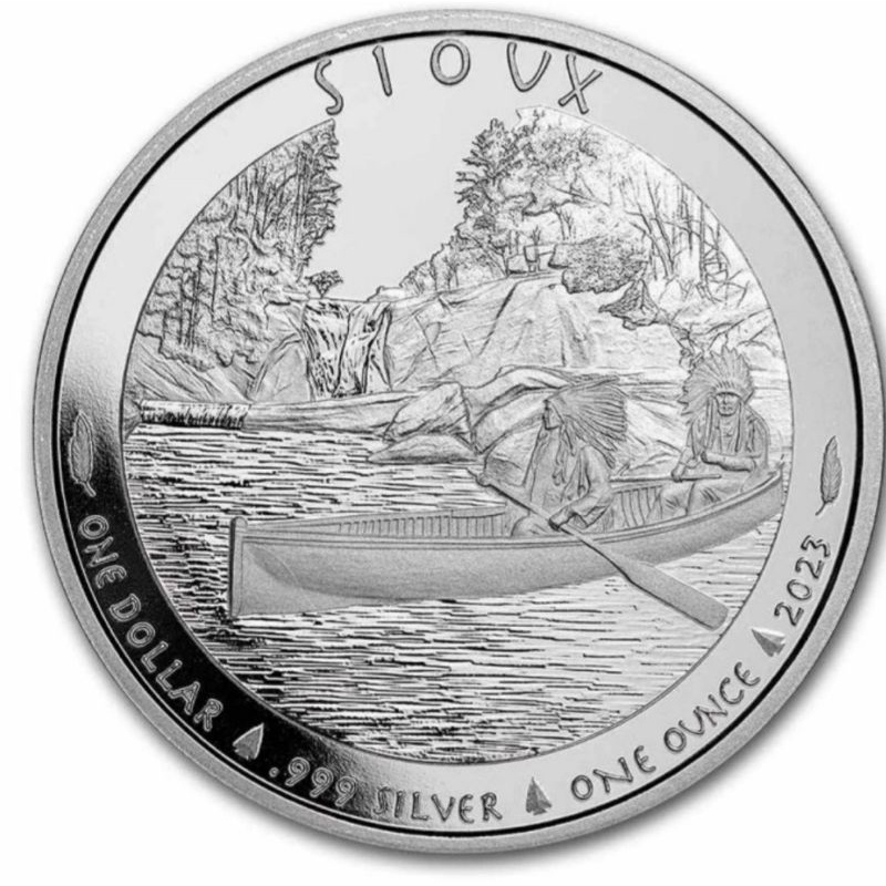 Medali perak sioux indian chief 2023 1 oz silver medal