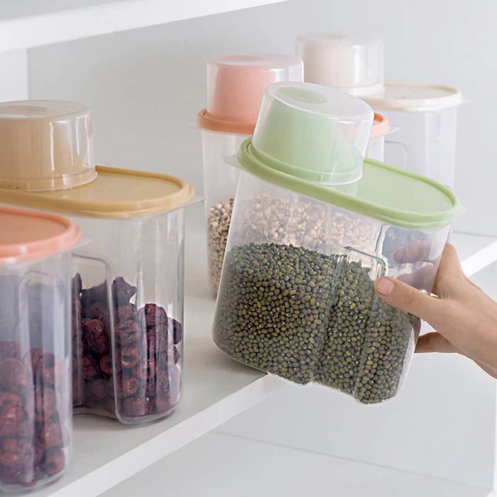 

Toples Tuang Tempat Plastik Minyak Kacang Sereal Buah Snack