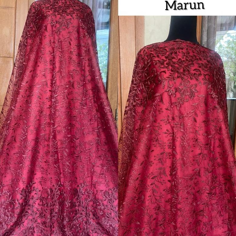Kain Meteran Motif Kain Tile Murah, Tile Mutiara Terbaru, Bahan Kebaya, Tille Akar Mutiara (Harga Pe