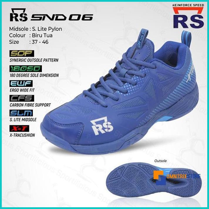 Sepatu Bulutangkis RS SND 06 Biru Tua / RS SND 06 Badminton Biru Tua - [OMX]