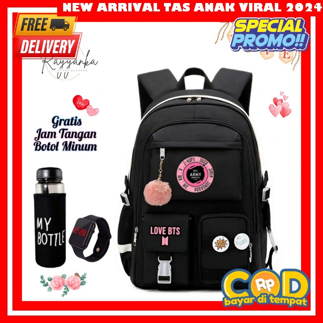 Ins Tas Sekolah Wanita Lucu Kuliah Tas Ransel Laptop Anak Perempuan Pentagram Korea Import Fashion V