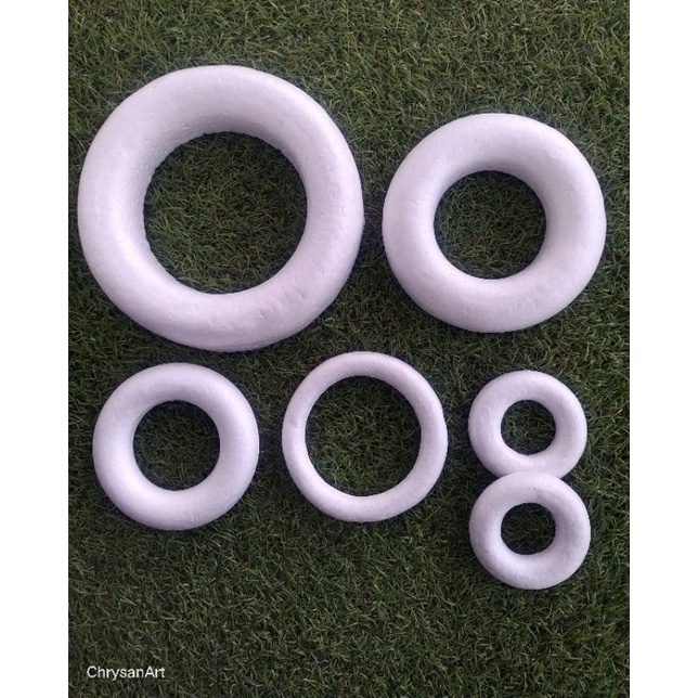 Styrofoam Bulat/Gabus bentuk bulat/Gabus bentuk Donat/Mainan Gabus bentuk Donat bulat