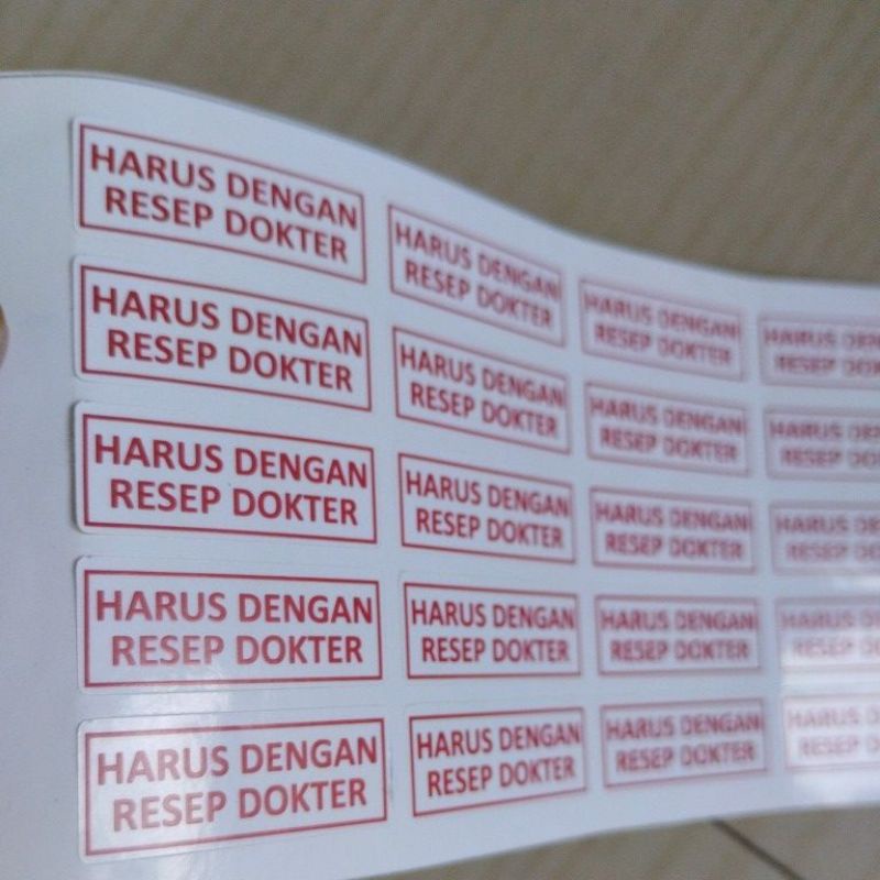 

stiker label harus dengan resep doktor