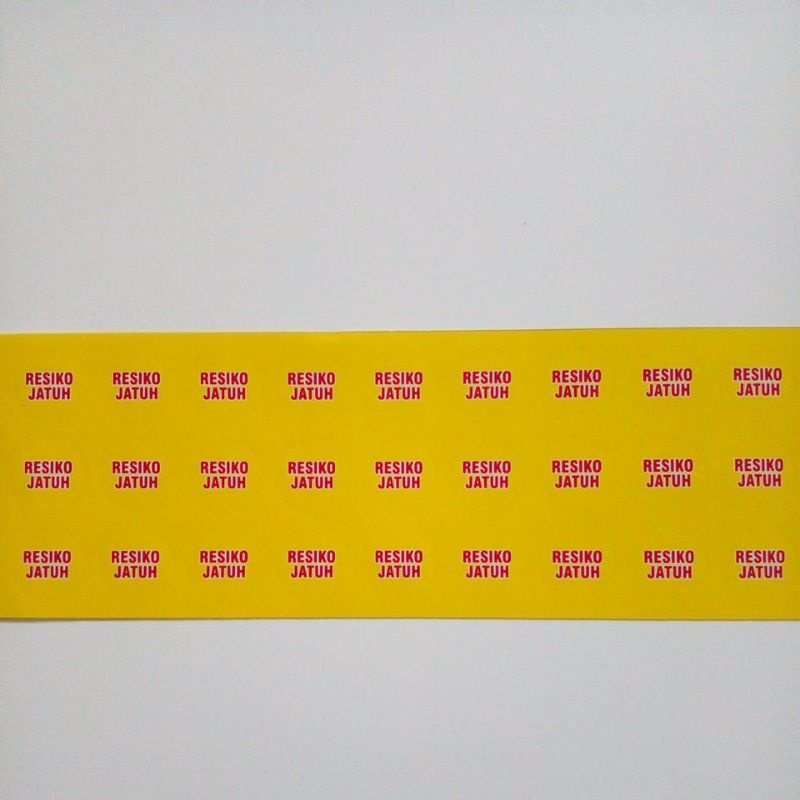 

stiker Label Resiko Jatuh Bulat