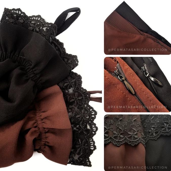 Terbaik Floor Round Overhead Over Head Long Khimar Jilbab Renda Busui Jetblack Limited Edition