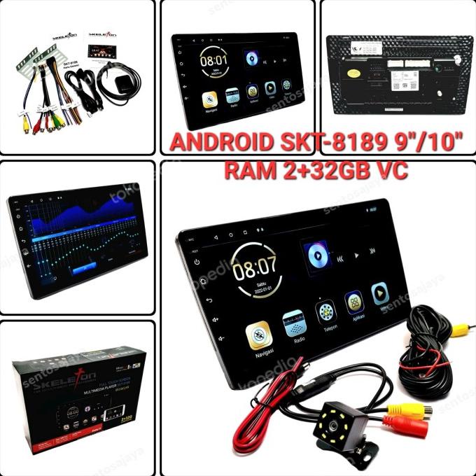 Headunit Android 9Inch SKELETON SKT-8189 RAM 2+32GB Voice Command