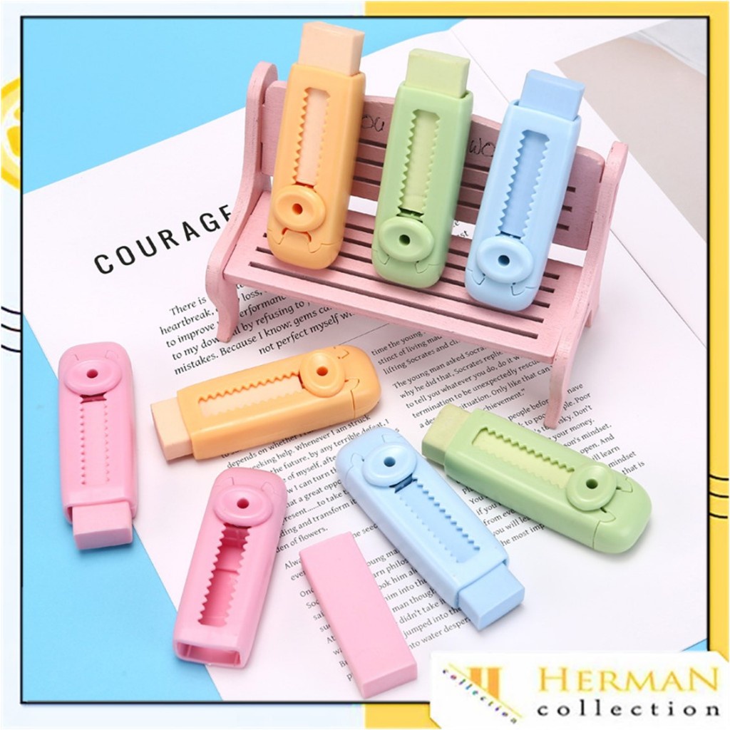 

HC Penghapus Pensil Dorong Warna Pastel Penghapus Mekanik Lucu Mechanical Eraser Push & Pull Retractable Perlengkapan Sekolah Anak Sliding Eraser Hapusan Mekanik Warna Lucu Tidak Meninggalkan Serpihan