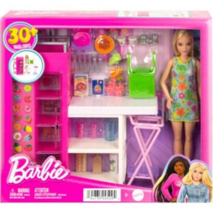 Boneka Blonde Barbie Doll Ultimate Pantry Dapur Playset