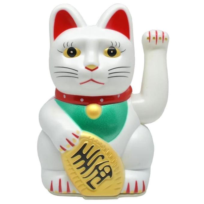 Maneki Neko Sempoa | Kucing Keberuntungan Kucing Pemanggil Uang 16cm