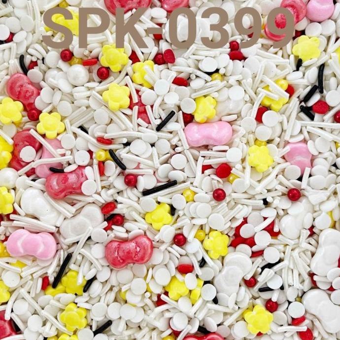 

SPK-0399 Sprinkles springkel trimit 1kg bunga meses putih pita kitty