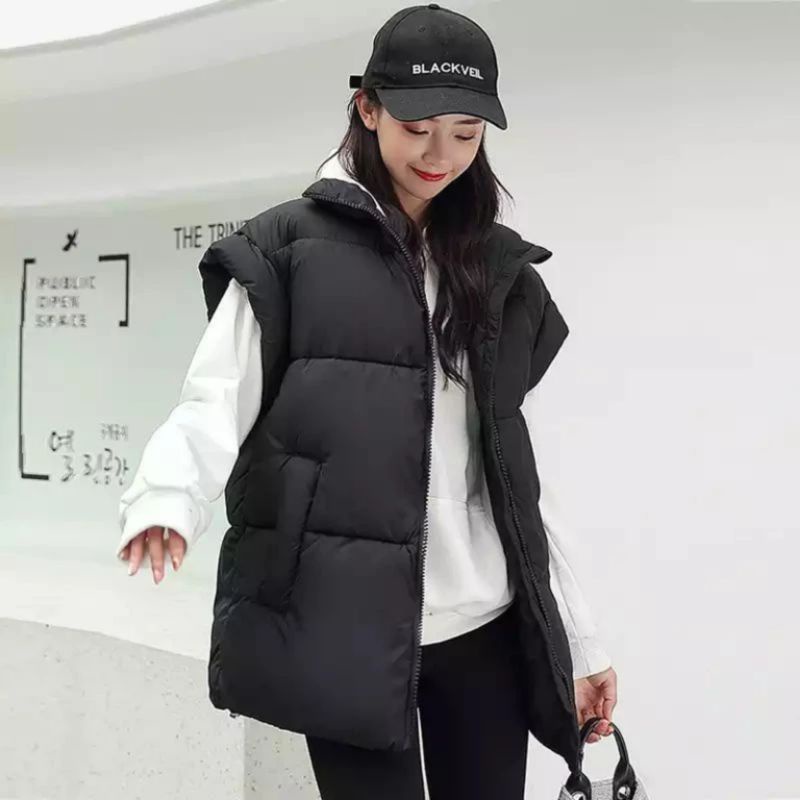 rompi vest musim dingin wanita kekinian jaket rompi Parka stylish modern jaket rompi gelembung tebal