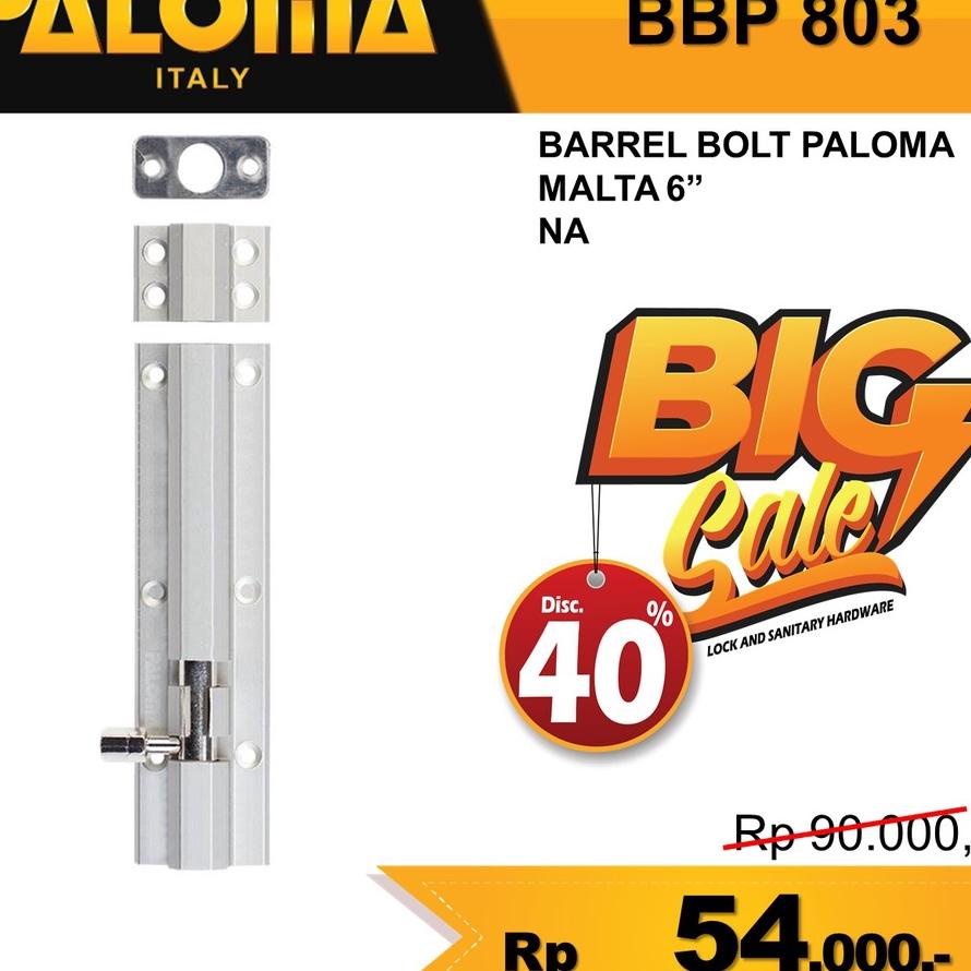 Barrel Bolt Paloma Grendel Slot Kunci Pintu Bbp 803 6 Inch 15Cm Paloma Grendel