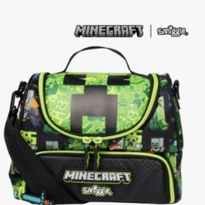 Smiggle minecraft lunch bag, backpack, Dompet/ tas Smiggle/ minecraft