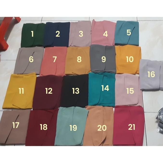 Hijab Bergo Ceruty 2 Layer Khimar Oval Mini Mat Ceruti Baby Doll Premium Original