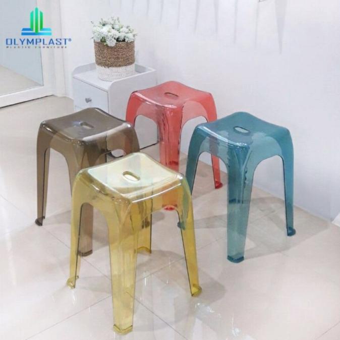 KURSI BASO BENING OLYMPLAST TRANSPARANT CRYSTAL STOOL / KURSI CAFE