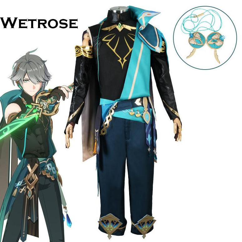 Best Produk WetroseGenshin Impact Alhaitham Sumeru Cos Baju Cosplay Costume Wig Set murah