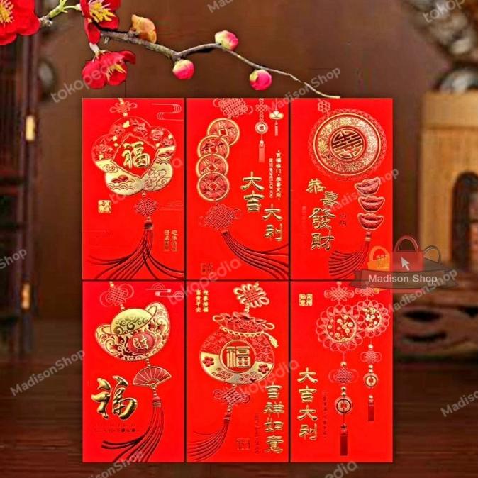 

SHOP !! Angpao Panjang Fu 2022 Angpau Imlek Ful Hoki Ampao Merah Murah TERLARIS