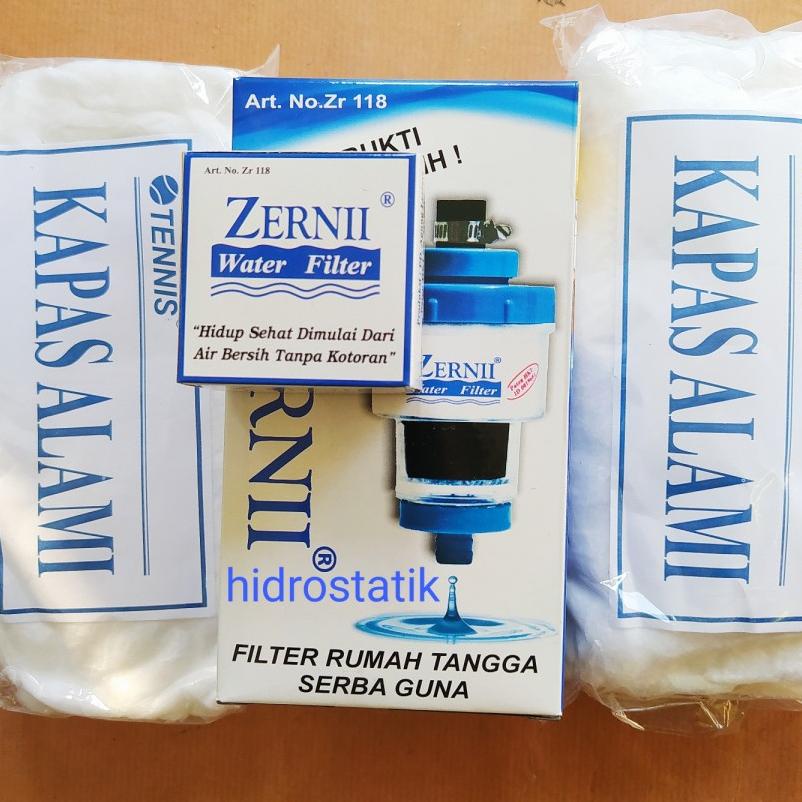 Paket Lengkap Saringan Air Zernii Isi Ulang Refill Karbon Aktif Kapas Ala Water Filter Zerni Yaring 