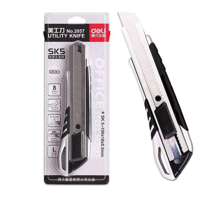 

Pisau Cutter Besar Deli 2057 Auto Lock Bagus Tahan Karat L-500 Besi