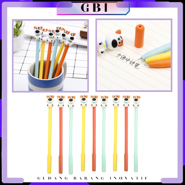 

GBI Pen Cute Student Alat Tulis Kantor Sekolah Tinta Cair Ujung Lancip Pulpen Gel Karakter Puppy Lucu 0.5mm Pena Motif Doggy 3d