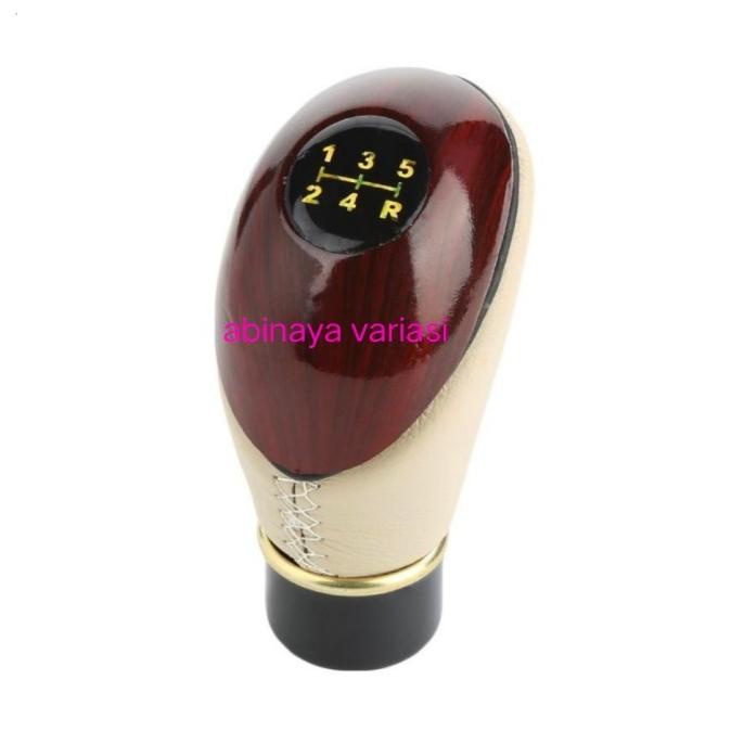 Murah Gear Knob Mobil AGYA AYLA Manual Shift Knob Motif Kayu Kulit Ayo Beli