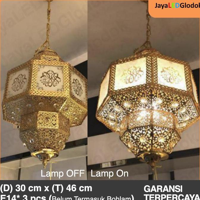 Lampu Gantung Klasik Antik Masjid Maroko Emas Hias 67 Arkanafadli