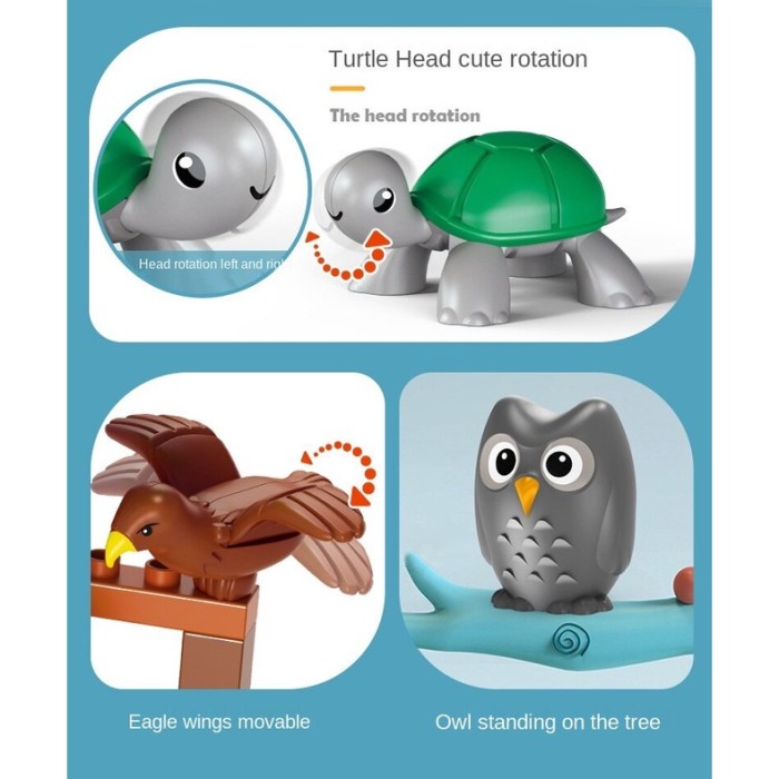 Feelo Animal Blocks 26 Pcs Compatible Duplo Animal Hewan Lego Bricks