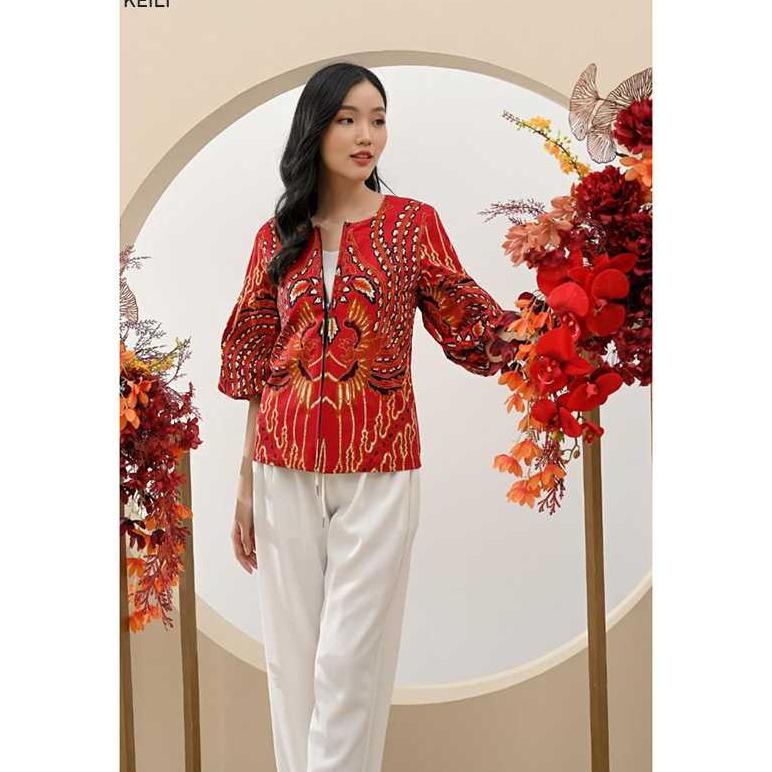 Evercloth Keili Jaket Wanita Batik VM Jacket Wanita Jaket Batik Lengan