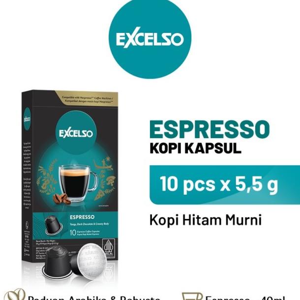 

Hitss!! Excelso Kopi Kapsul Espresso - Nespresso Compatible Coffee Capsule