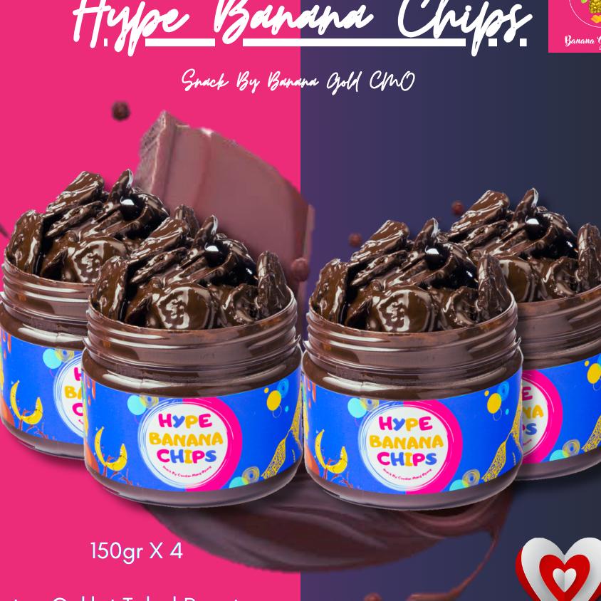 

Paket 600Gram/4Toples Keripik Pisang Coklat Lumer | Cmo