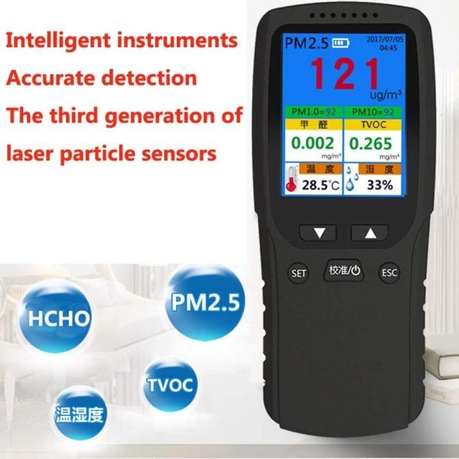 Air Quality Index Monitor 8 In 1 Aqi Pm2.5 Pm10 Tvoc Tester Detector