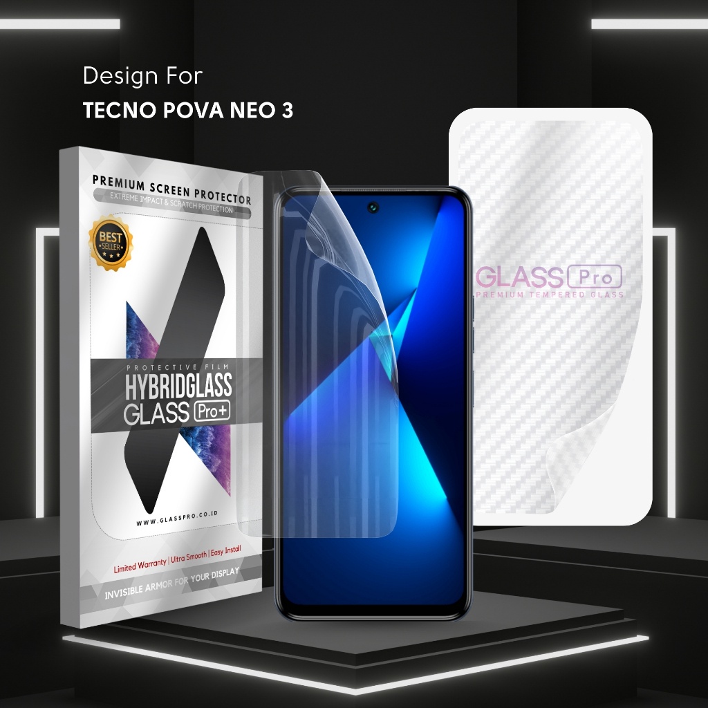 Hybrid Glass Premium Anti Gores Tecno Pova Neo 3 Full Cover Screen Protector Glass Pro Not Tempered 