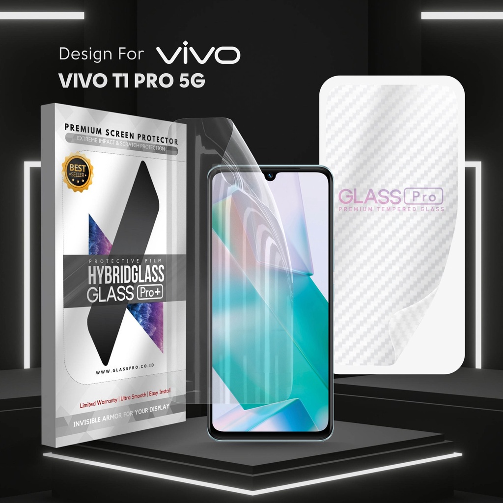 Hybrid Glass Premium Anti Gores Hydrogel Vivo T1 Pro 5G Full Cover Screen Protector Glass Pro Not Te