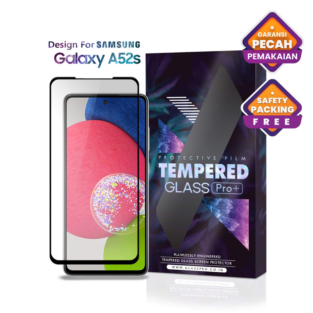Glass Pro Tempered Glass Samsung Galaxy A52s Full Cover - Premium