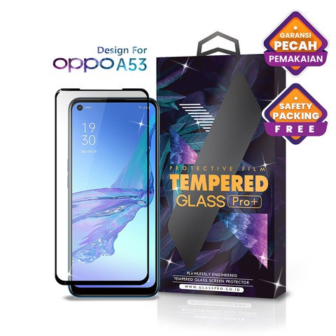 Glass Pro Tempered Glass Oppo A53 Full Cover - Premium