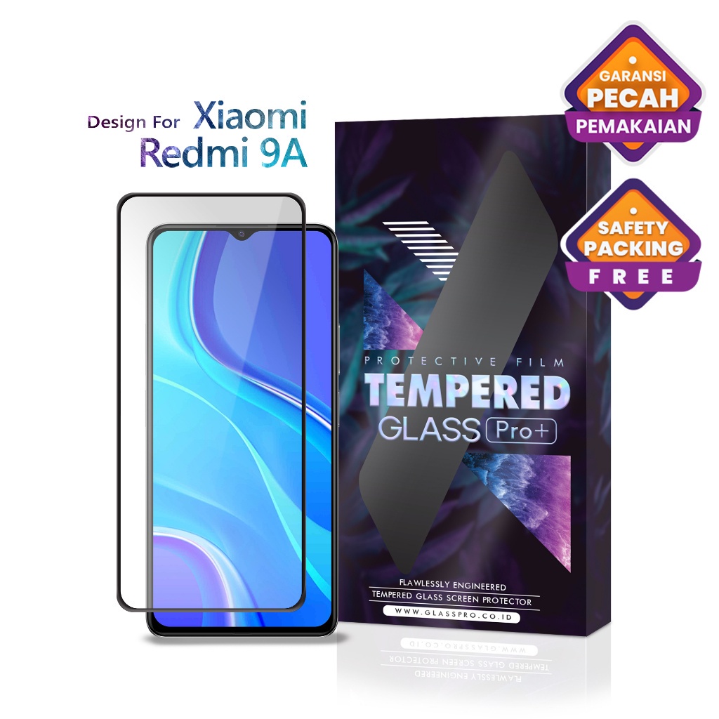 Glass Pro Tempered Glass Xiaomi Redmi 9A Full Cover - Premium