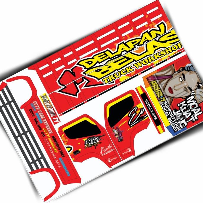 Stiker pola papercraft truk oleng Trending Topic HD