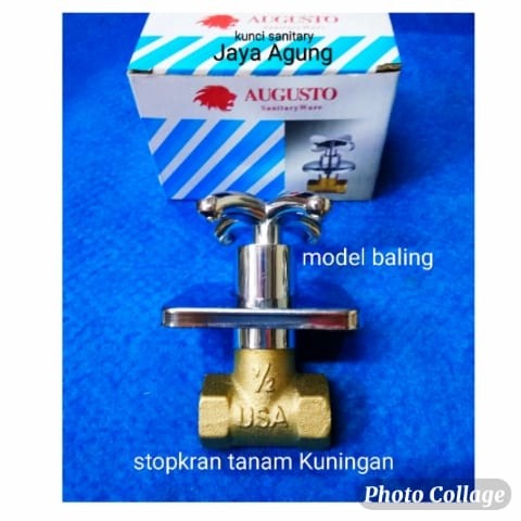 Stop Kran Tanam Baling dingin 1/2 inch/Stop Kran Shower Tanam 1/2"