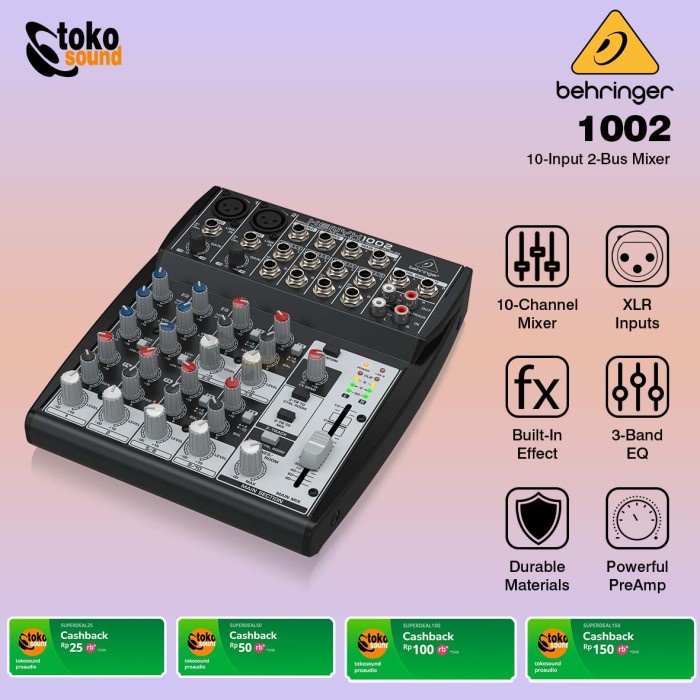 Behringer Xenyx 1002 - 6 Channel Mixer Analog Original Dan Terpercaya