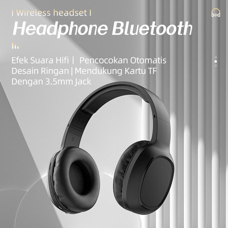 NEW BASIKE Headphone Bluetooth Wireless Headset Earphone Efek Suara Hif Pencocokan Otomatis Desain R