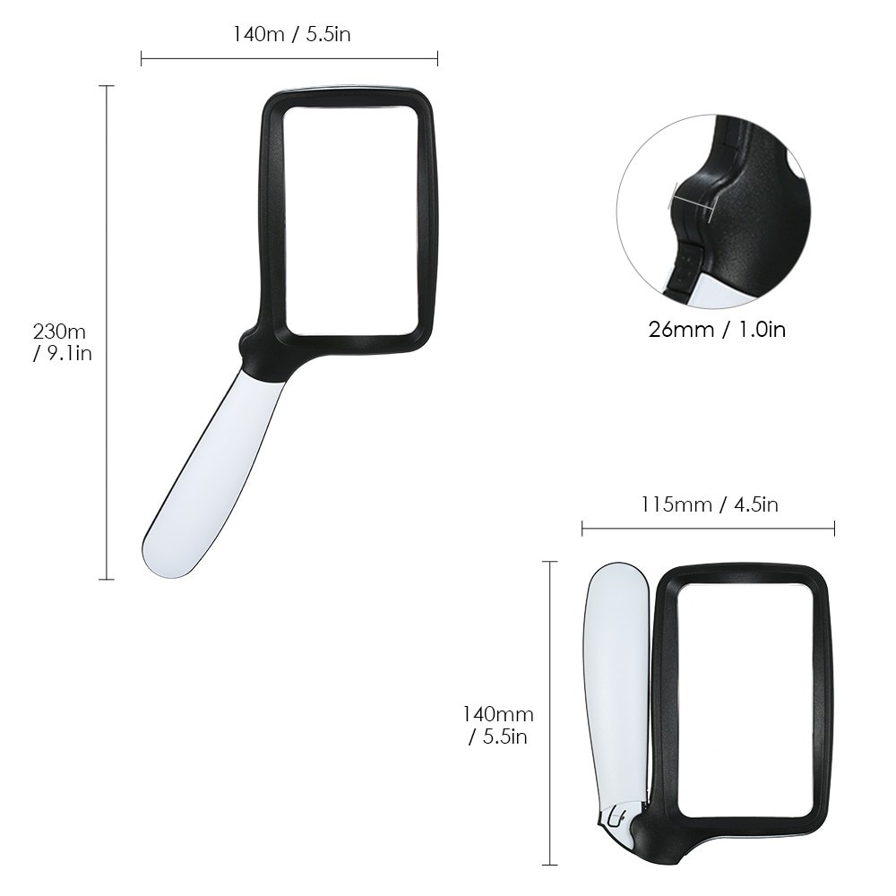 

HJK Kaca Pembesar LED AB79 / Lampu Lup Lensa Magnifier Handheld / Membaca Perhiasan Komponen / Loupe